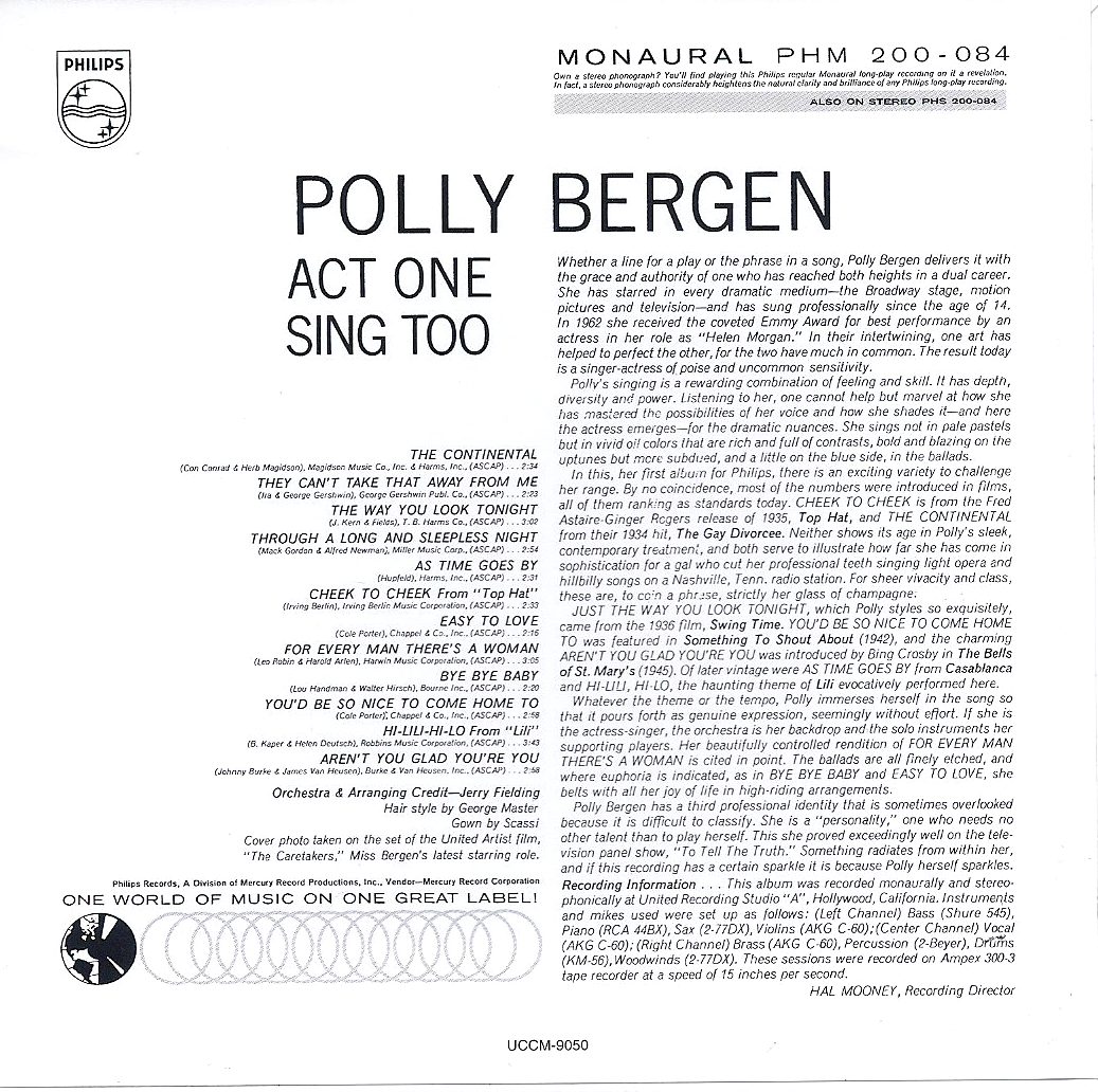 , Bergen, Polly - Act One Sing Too
